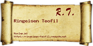 Ringeisen Teofil névjegykártya